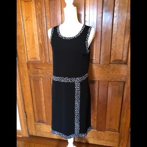 Michael Kors Black Jersey Dress w/Trim Print/Sz M